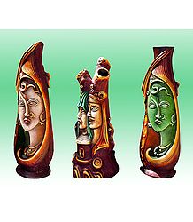 Flower Vases with Face - Unframed Photo Print on Paper