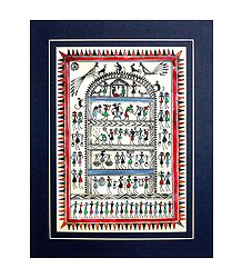 Village Life - Saura Paintings on Tussar Silk