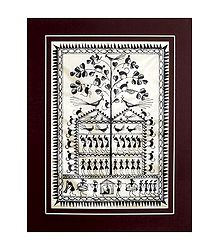Village Life - Saura Paintings on Tussar Silk