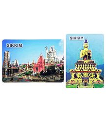 Char Dham and Buddha - Set of 2 Magnets