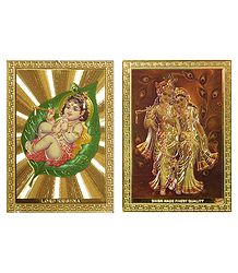 Radha Krishna and Bal Gopal - Set of 2 Magnets
