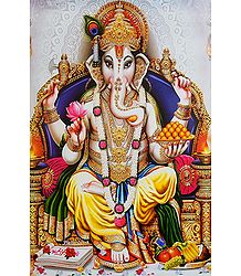 Ganesha Sitting on Throne
