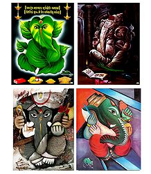 Set of 4 Ganesha Posters