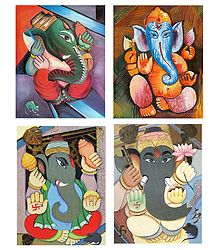 Set of 4 Ganesha Posters