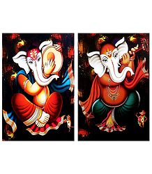 Musician Ganesha - Set of 2 Posters