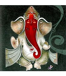 Red Face Lord Ganesha