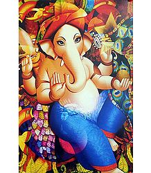 Ganesha Sitting on Peacock