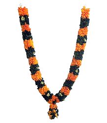 Saffron with Green Cloth Garland