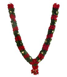 Red with Green Cloth Garland