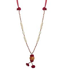 Bead Garland with Woolen Balls for Deity