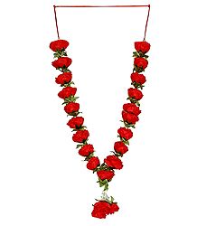 Red Cloth Rose Garland