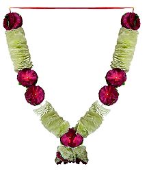White with Magenta Cloth Garland