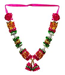 Multicolor Satin Ribbon with Bead Garland