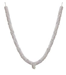 White Satin Ribbon Flower Garland
