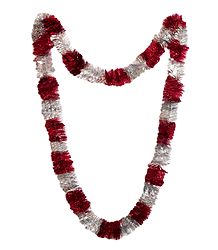Red and Silver Foil Paper Garland