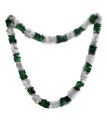Green and Silver Foil Paper Garland