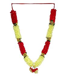 Red with Yellow Satin Ribbon Garland