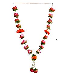 Pink Satin Cloth Rose Garland
