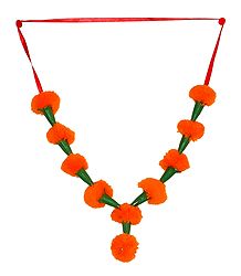 Saffron Woolen Balls Garland