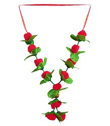 Red Woolen Pompom Garland