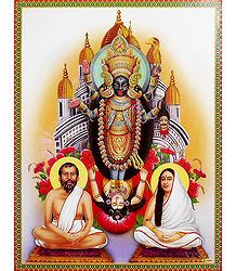 Kali Mata, Ramkrishnadev and Sarada Maa - Unframed Poster