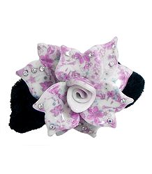 White and Light Pink Acrylic Flower Hair Band
