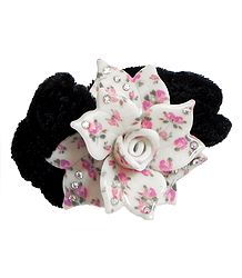 White and Light Pink Acrylic Flower Hair Band