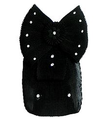 Stone Studded Crinkle Cloth Hair Clip