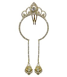 White Stone Studded Hair Comb