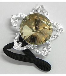 Faux Zirconia Studded Flower Bouque Hair Band