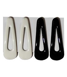 2 Pairs Tik Tak Black and White Acrylic Hair Clip
