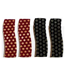 2 Pairs Tik Tak Black and Red Acrylic Hair Clip