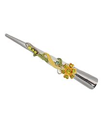 Stone Studded Yellow and Green Press Hair Clip