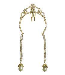 White Stone Studded Hair Comb