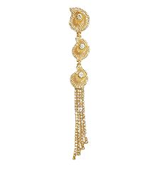 Stone Studded Paisley Design Metal Jewelry for Braided Hair