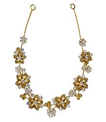 White and Yellow Stone Studded Metal Head Piece