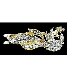 Cubic Zirconia Peacock Hair Clip
