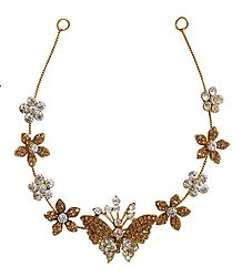 White and Yellow Stone Studded Metal Head Piece