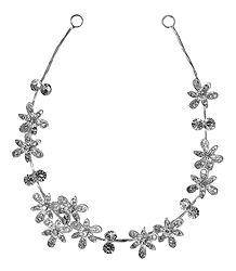 White Stone Studded Metal Head Piece