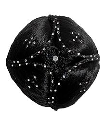 Stone Studded Dark Brown Hair Bun