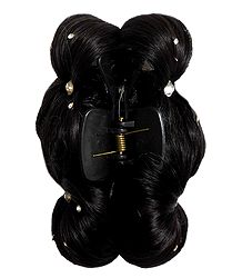Synthetic Black Hair with Clutcher