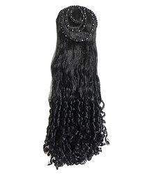 Stone Studded and Curly Hair Extension on Comb
