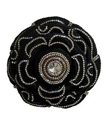 Stone Studded Black Hair Bun