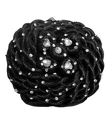 Stone Studded Black Hair Bun