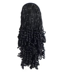Stone Studded and Curly Hair Extension on Comb