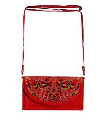 Red Bag with Kantha Stitch