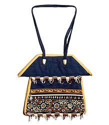 Kantha Stitch Bag with Three Zipped Pockets
