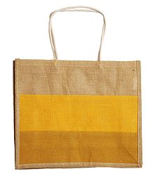 Jute Shopping Bag with One Open Pocket and One Small Pocket