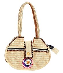 Jute Bag with Three Zipped Pocket