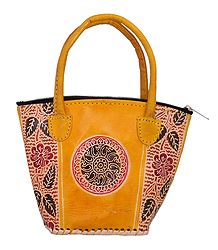 Embossed Leather Bag with 1 Open Pockets and 1 Zipped Pocket